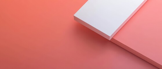 Wall Mural - minimalist geometric background with white and pink platforms for product display, showcasing modern