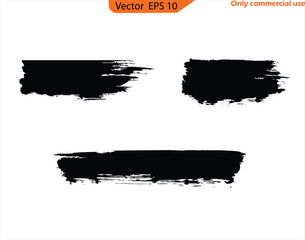Wall Mural - Set of grunge banners. Black ink line, grunge brush strokes, ink paint set, EPS 10. clip art, Paint splatter Paint stroke. Only commercial use