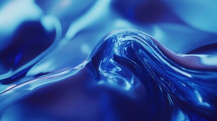 Poster - The fluidity of this abstract cool blue background, combined with its refined motion blur, creates a distinctly immersive and refreshingly futuristic tech feel.