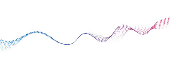 Leinwandbilder - Flowing Dot Wave halftone gradient pattern on transparent background	
