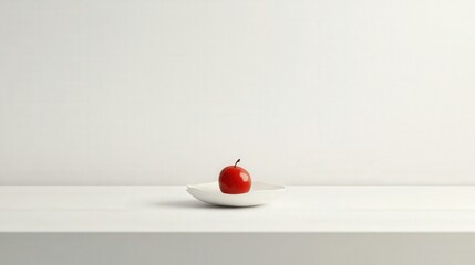 Poster - simple and clean composition, with a pristine white background that highlights the subject in the foreground.