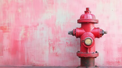 Aufkleber - pastel pink background, creating a soft, contemporary contrast between the industrial object and the gentle color scheme