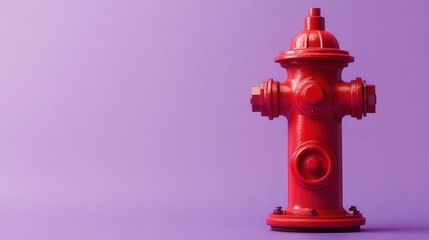 Aufkleber - muted pastel purple background, making the bright red hydrant pop out, drawing attention to the simplicity and elegance of the design