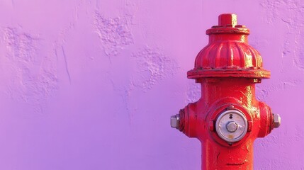 Poster - pastel lavender background, the contrast of bold red and soft purple creating a unique and visually striking image