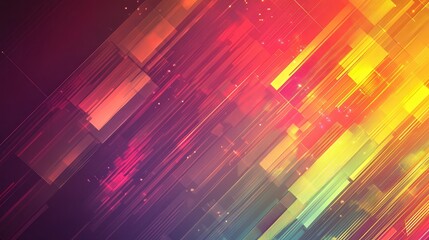 Fototapete - geometric hexagon abstract background with gradient colors and transparent layers, illustrating a dynamic and high-tech environment