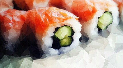 Poster - The low poly geometric pattern provides an advanced 3D visual, blending sharp polygons into a seamless technology-themed backdrop