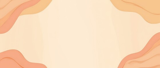 Wall Mural - abstract beige background with peach and orange wavy shapes in the corners gentle, warm, and invitin