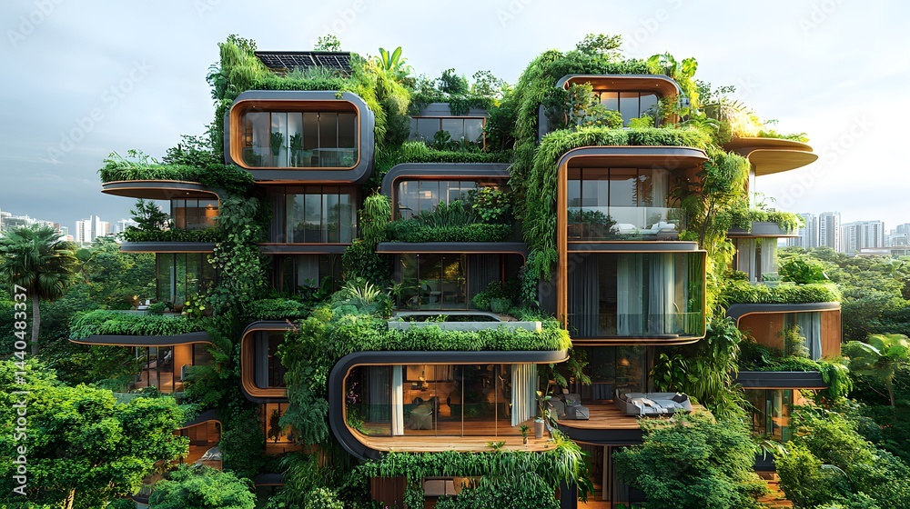 Unique residential building integrates lush green spaces, creating an ...
