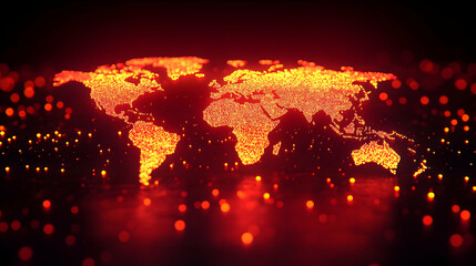 Poster - Digital world map illustration