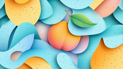 Poster - A captivating stylized fruit composition with a cheerful color palette layers