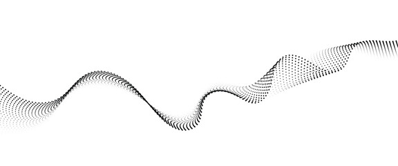 Leinwandbilder - Flowing Dot Wave halftone gradient pattern on transparent background	
