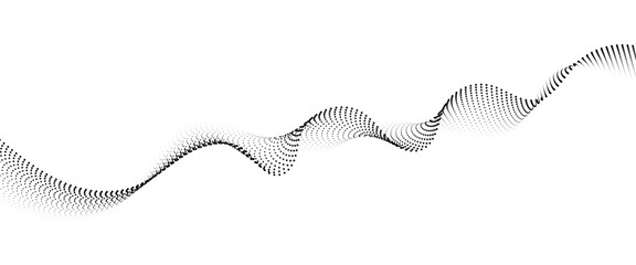 Leinwandbilder - Flowing Dot Wave halftone gradient pattern on transparent background	
