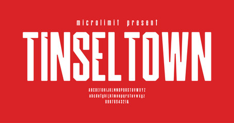 Leinwandbilder - Tinseltown: Vintage American varsity font designed for sports lovers. Ideal for football teams, baseball logos, basketball merch. Classic and powerful. Alphabet collection