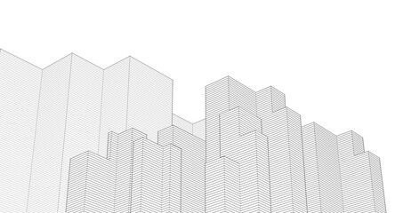 Poster - abstract architecture city 3d rendering
