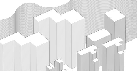 Poster - abstract architecture city 3d rendering