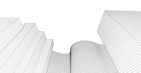Poster - abstract architecture city 3d rendering