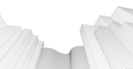 Poster - abstract architecture city 3d rendering