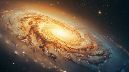 Wall Mural - a spiral galaxy with a bright yellow center