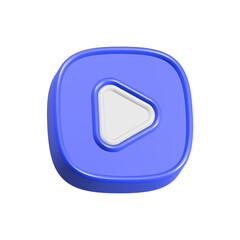 Poster - play button 3d rendering multimedia player video