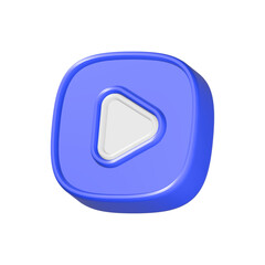 Poster - play button 3d rendering multimedia player video