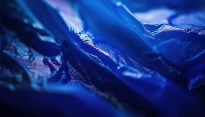 Fototapete - abstract blue crumpled fabric texture closeup for web backgrounds print graphics branding and creative design projects high resolution macro photo

