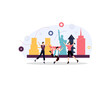 © foxndeer - tourism day illustration vector design for tourism event vector