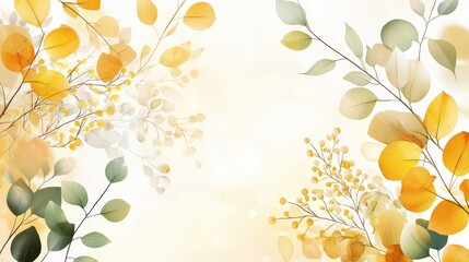 Poster - Delicate yellow pastel background with soft edges, evokes a dreamy and natural feel. Subtle and thoughtful ambiance