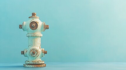 Aufkleber - smooth pastel blue background, giving a peaceful, almost dreamlike vibe to the industrial object
