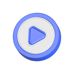 Poster - play button 3d rendering multimedia player video