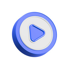 Poster - play button 3d rendering multimedia player video