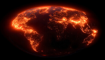 Poster - Fiery earth conceptual illustration