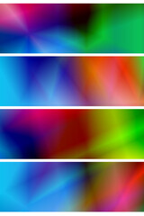 Poster - Four abstract banners, vibrant, colorful backgrounds, graphic design Abstract banners, vibrant colors, website headers Banner,