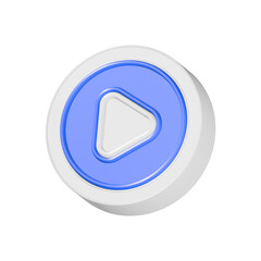 Poster - play button 3d rendering multimedia player video