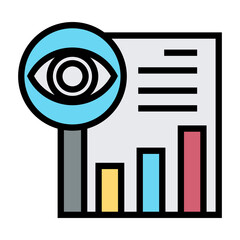 Poster - document analysis  vector icon