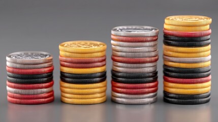 Poster - Stack of coins representing earnings acceleration and positive financial results in market trading