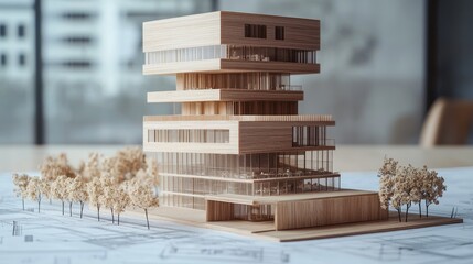 Poster - Architectural model showcase urban setting design presentation professional environment close-up view innovative concepts