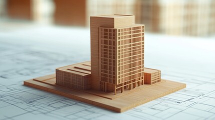 Poster - Architectural model showcase urban environment 3d render design studio aerial view building innovation