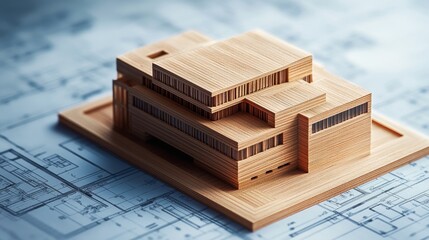 Poster - Architectural model design studio workshop 3d rendering urban environment close-up view creative concept development