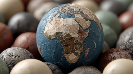 Poster - Close-up view of a globe representing emerging market dominance and the rise of new global leaders in business