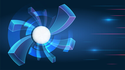 Poster - Abstract global sci fi concept. Digital internet communication on blue background. Wide Cyber security internet and networking concept. Hi-tech vector illustration with various technology elements.