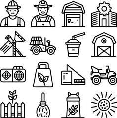 Aufkleber - This is a vector set of black and white business icons, a collection of pictogram symbols and signs for web and illustration