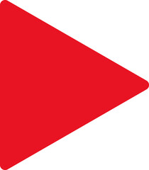 Fototapete - Play video red button icon, sign isolated on white background. Trendy circle play button icon in flat style. Radio symbol, video player, arrow.