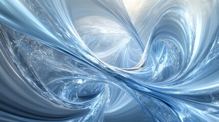 Poster - Fluid dynamics artistry in cold tones abstract environment digital artwork contemporary viewpoint engaging concept