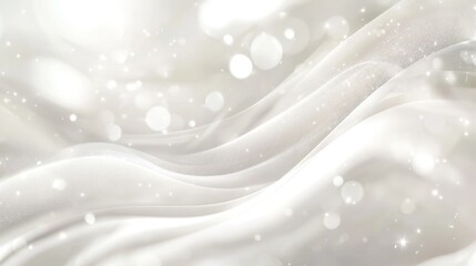 Poster - Flowing white silk fabric studio set abstract visuals soft environment close-up view ethereal concept for design
