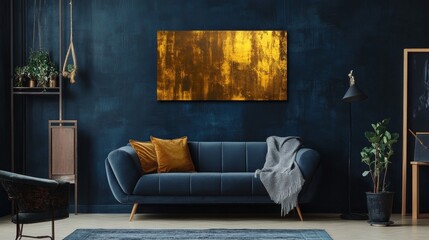Poster - Modern living room design showcase stylish home interior decor cozy environment aesthetic viewpoint contemporary concept