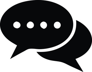 Poster - Black and white speech bubbles are vector cartoon icons for chat designBlack and white speech bubbles are vector cartoon icons for chat design