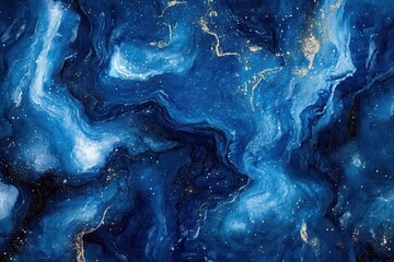 Poster - Bright blue watercolor background for trendy interior decoration and artistic applications in stylish home and office environments