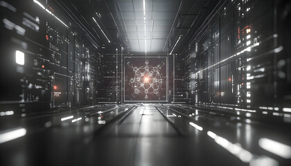 Poster - Futuristic technology corridor