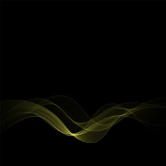 Leinwandbilder - Gold wave on black background. Abstract background. Vector illustration. Eps 10