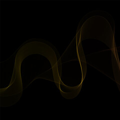 Leinwandbilder - Gold wave on black background. Abstract background. Vector illustration. Eps 10